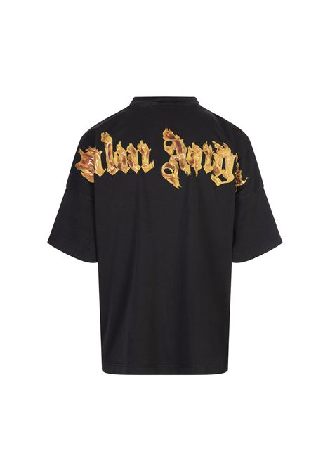 PALM ANGELS T-Shirt Burning Palm Nera - PALM ANGELS