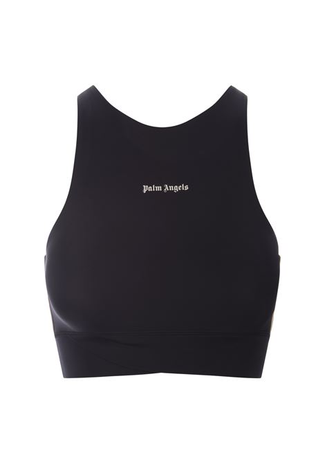 PALM ANGELS Top Sportivo Nero Con Logo - PALM ANGELS