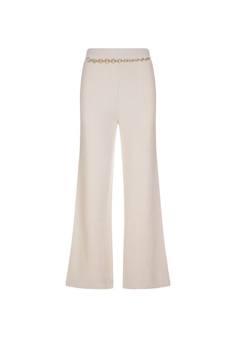 RABANNE Pantaloni a Gamba Larga Bianco Con Cintura - RABANNE