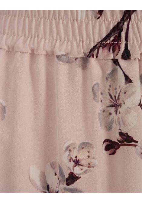 ALEXANDER MCQUEEN Pantaloni Ampi Fiori In Rosa - ALEXANDER MCQUEEN