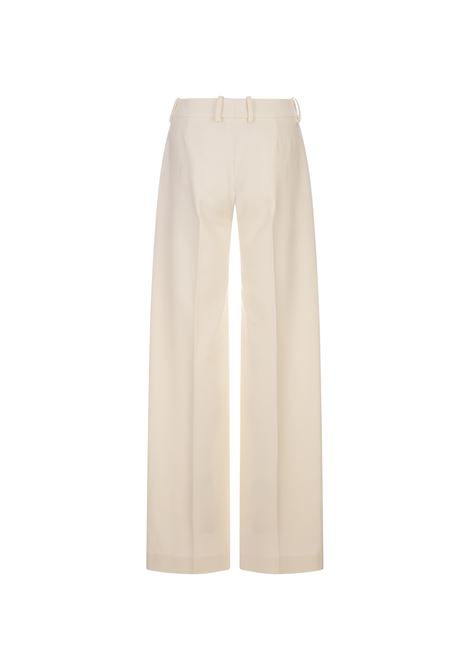 ERMANNO SCERVINO Pantaloni Ampi In Lana Vergine Bianca - ERMANNO SCERVINO