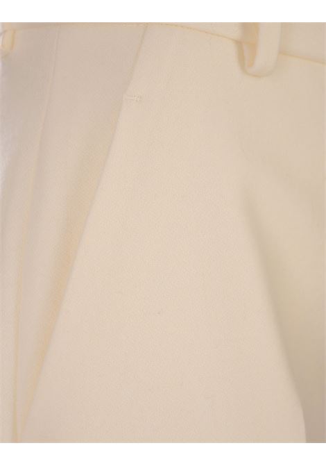 ERMANNO SCERVINO Pantaloni Ampi In Lana Vergine Bianca - ERMANNO SCERVINO