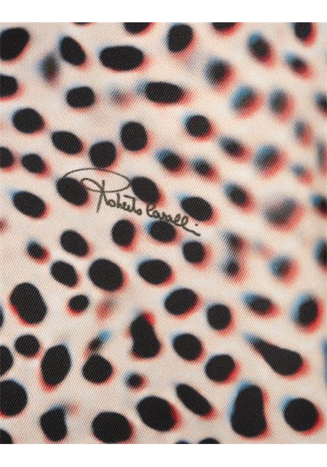 ROBERTO CAVALLI Pantaloni Beige Chiaro Con Motivo Leopard - ROBERTO CAVALLI