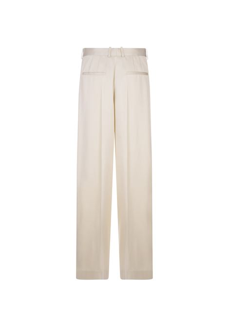 JIL SANDER Pantaloni Bianchi Con Dettagli In Raso - JIL SANDER