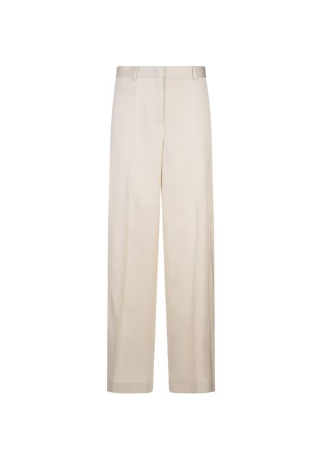 JIL SANDER Pantaloni Bianchi Con Dettagli In Raso - JIL SANDER