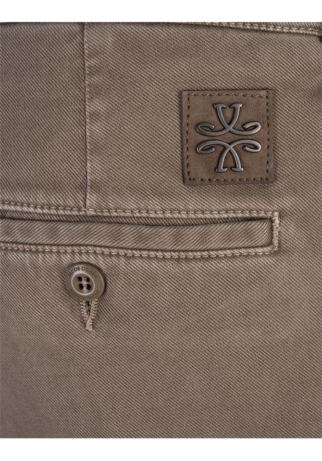 JACOB COHEN Pantaloni Bobby Slim Fit Beige In Twill Garment-Dye - JACOB COHEN