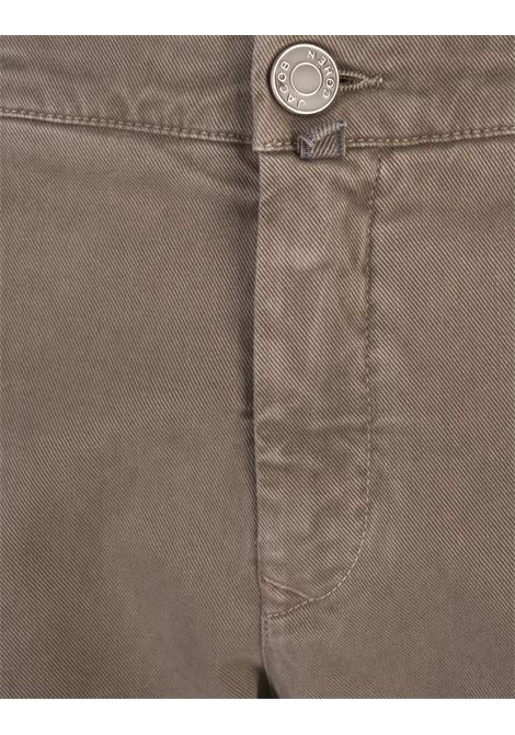 JACOB COHEN Pantaloni Bobby Slim Fit Beige In Twill Garment-Dye - JACOB COHEN