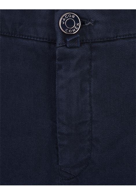 JACOB COHEN Pantaloni Bobby Slim Fit Blu Notte In Twill Garment-Dye - JACOB COHEN