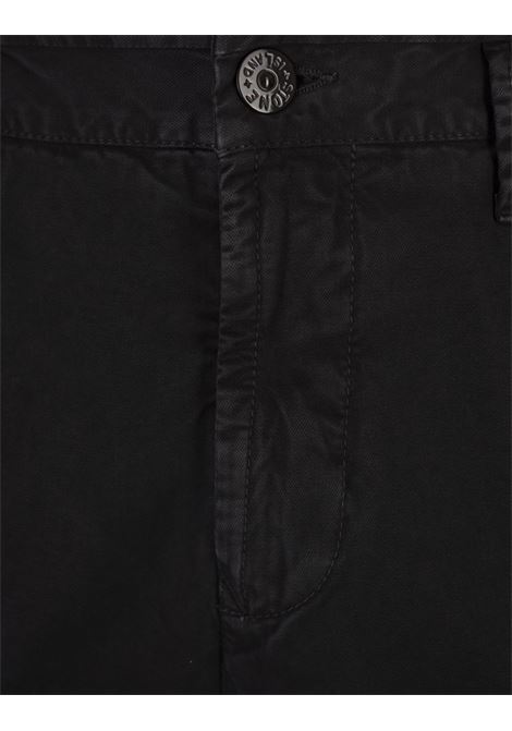 STONE ISLAND Pantaloni Cargo In Cotone Broken Twill Stretch Nero - STONE ISLAND