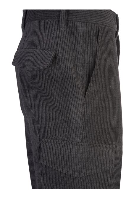 BOSS Pantaloni Cargo In Velluto A Coste Antracite - BOSS