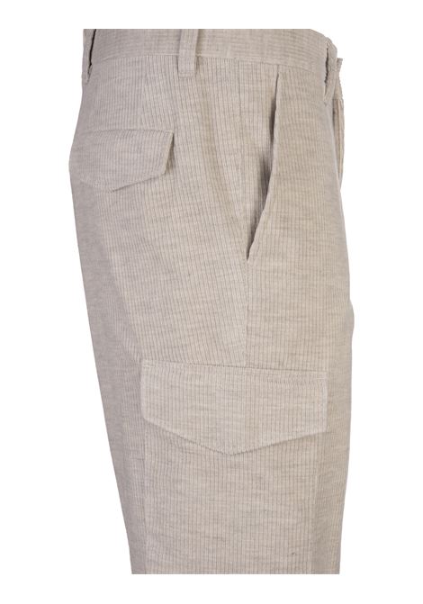 BOSS Pantaloni Cargo In Velluto A Coste Sabbia - BOSS