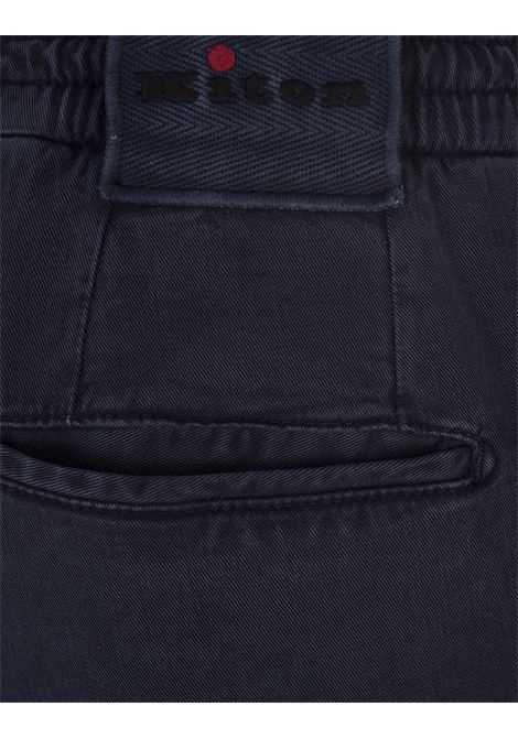 KITON Pantaloni Con VIta Elasticizzata Blu Scuro - KITON