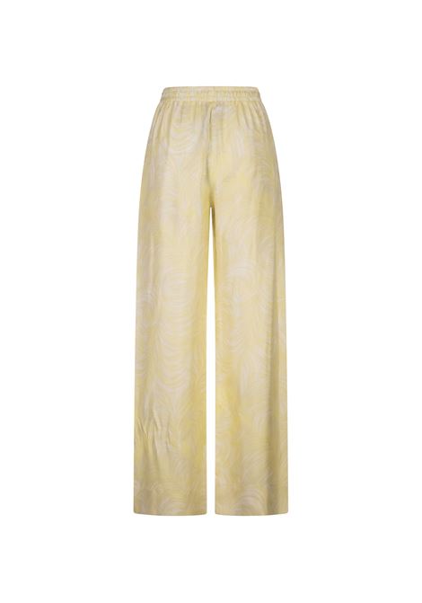 STELLA MCCARTNEY Pantaloni In Seta Gialla Stampata - STELLA MCCARTNEY