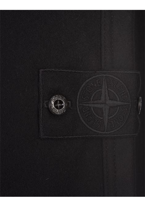 STONE ISLAND Pantaloni Jogging Neri In Misto Lana - STONE ISLAND