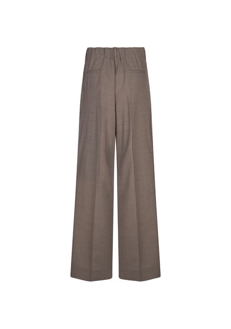 PAROSH Pantaloni Lille In Lana Stretch Taupe - PAROSH