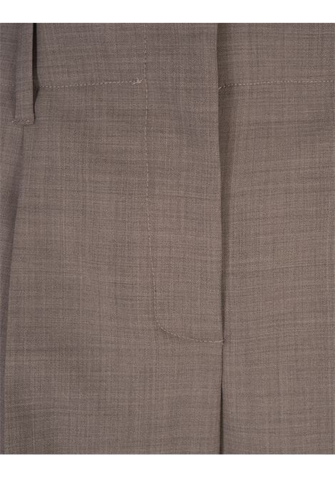 PAROSH Pantaloni Lille In Lana Stretch Taupe - PAROSH