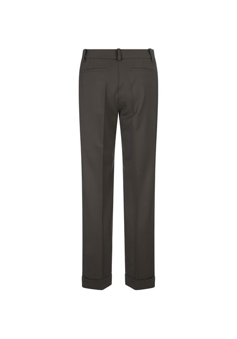 PAROSH Pantaloni Sartoriali In Gabardina Verde - PAROSH