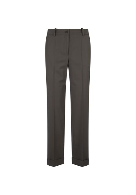 PAROSH Pantaloni Sartoriali In Gabardina Verde - PAROSH