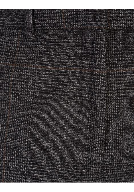 INCOTEX Pantaloni Sartoriali In Lana Stretch Principe Di Galles Grigia - INCOTEX