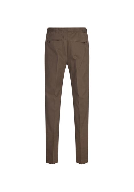 PT TORINO Pantaloni Slim Fit Con Coulisse In Misto Cashmere Marrone - PT TORINO