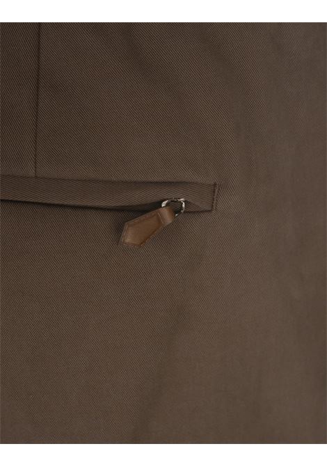 PT TORINO Pantaloni Slim Fit Con Coulisse In Misto Cashmere Marrone - PT TORINO