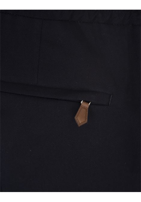PT TORINO Pantaloni Slim Fit Con Coulisse In Misto Cashmere Blu - PT TORINO