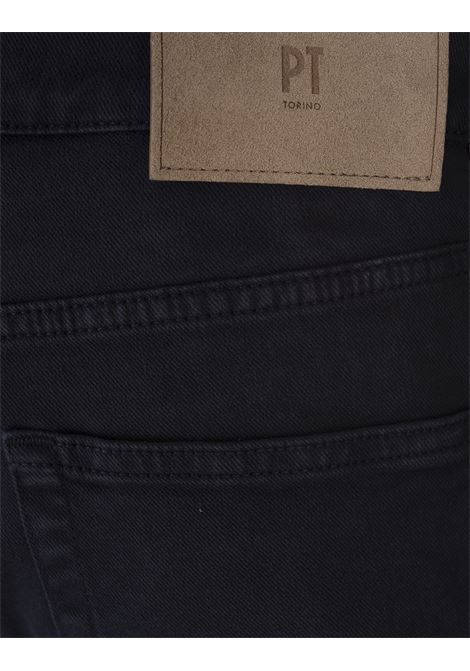 PT05 Pantaloni Slim Fit In Cotone E Lyocell Blu Notte - PT05