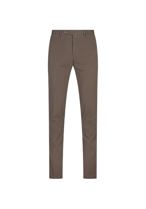 PT TORINO Pantaloni Slim Fit In Cotone Stretch Marrone - PT TORINO