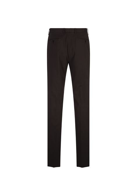 ZEGNA Pantaloni Slim Fit In Cotone Stretch Marrone - ZEGNA