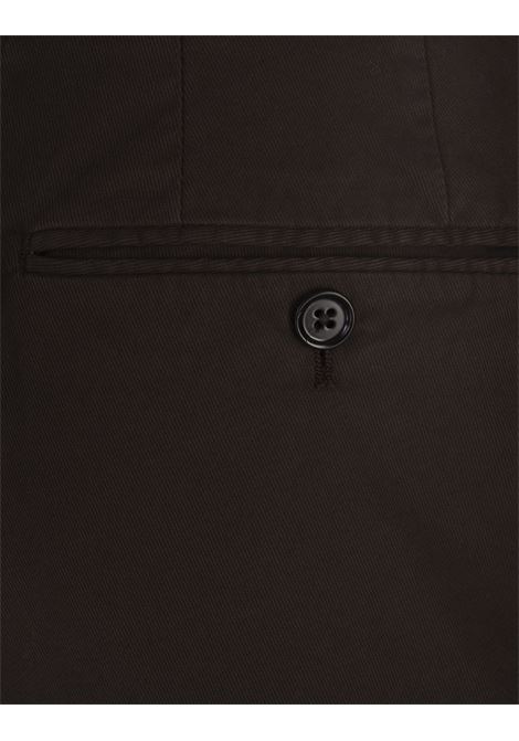 ZEGNA Pantaloni Slim Fit In Cotone Stretch Marrone - ZEGNA