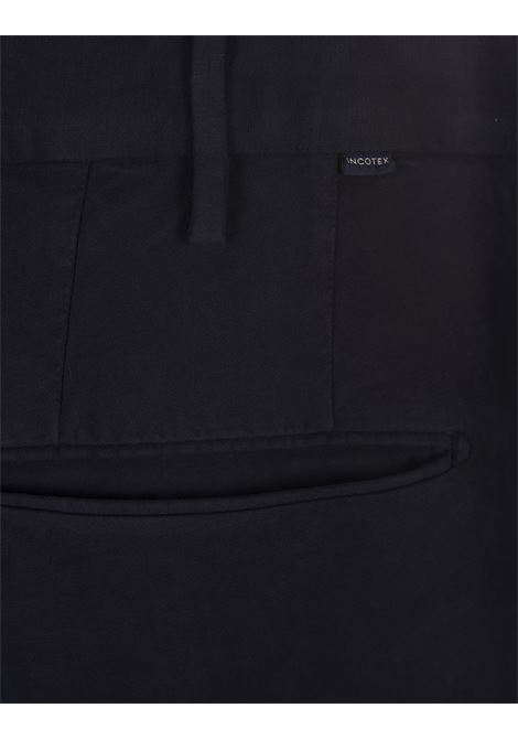 INCOTEX Pantaloni Slim Fit In Doeskin Certificato Blu Navy - INCOTEX