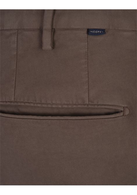 INCOTEX Pantaloni Slim Fit In Doeskin Certificato Marrone - INCOTEX
