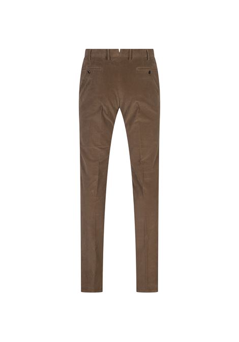 PT TORINO Pantaloni Slim Fit In Tricotina Stretch Marrone - PT TORINO