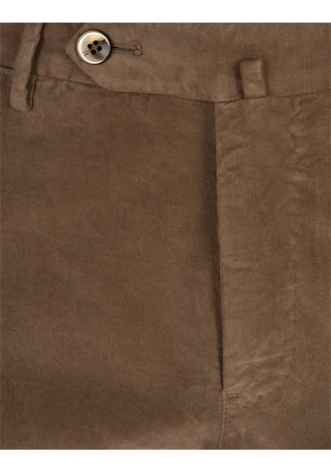 PT TORINO Pantaloni Slim Fit In Tricotina Stretch Marrone - PT TORINO