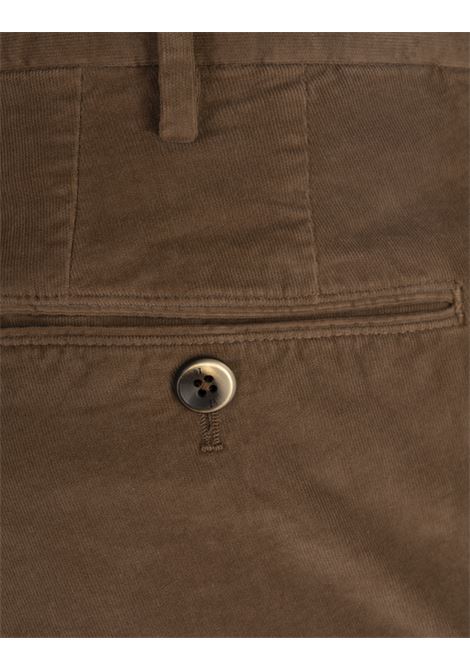 PT TORINO Pantaloni Slim Fit In Tricotina Stretch Marrone - PT TORINO