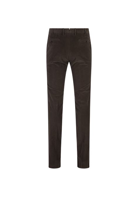 PT TORINO Pantaloni Slim Fit In Tricotina Stretch Marrone - PT TORINO