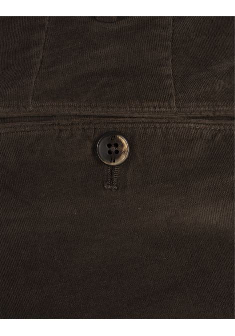 PT TORINO Pantaloni Slim Fit In Tricotina Stretch Marrone - PT TORINO