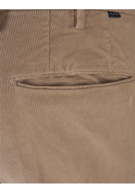 INCOTEX Pantaloni Slim Fit In Velluto A Coste Beige - INCOTEX
