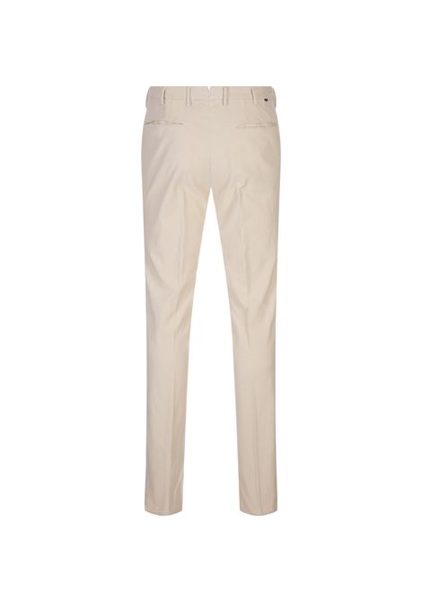 INCOTEX Pantaloni Slim Fit In Velluto A Coste Bianco Crema - INCOTEX