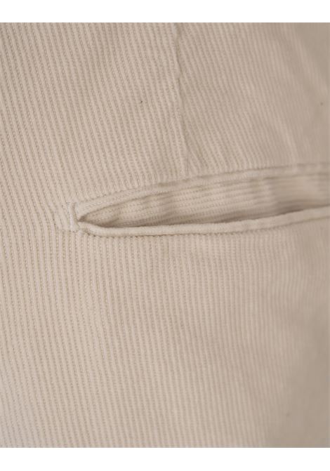 INCOTEX Pantaloni Slim Fit In Velluto A Coste Bianco Crema - INCOTEX