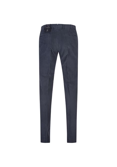 INCOTEX Pantaloni Slim Fit In Velluto A Coste Blu - INCOTEX