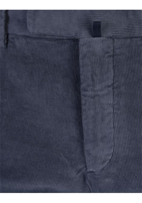 INCOTEX Pantaloni Slim Fit In Velluto A Coste Blu - INCOTEX