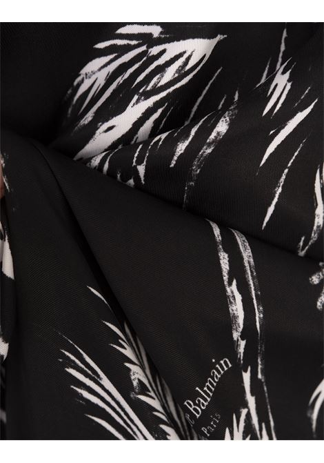 BALMAIN Pantaloni Stile Pigiama Neri Con Stampa Palme - BALMAIN