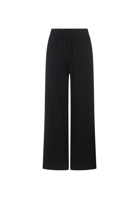 PHILIPP PLEIN Pantaloni Stile Pigiama Neri Monogram - PHILIPP PLEIN