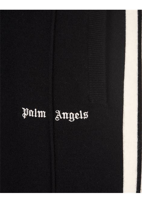 PALM ANGELS Pantaloni Track In Lana E Cashmere Neri - PALM ANGELS