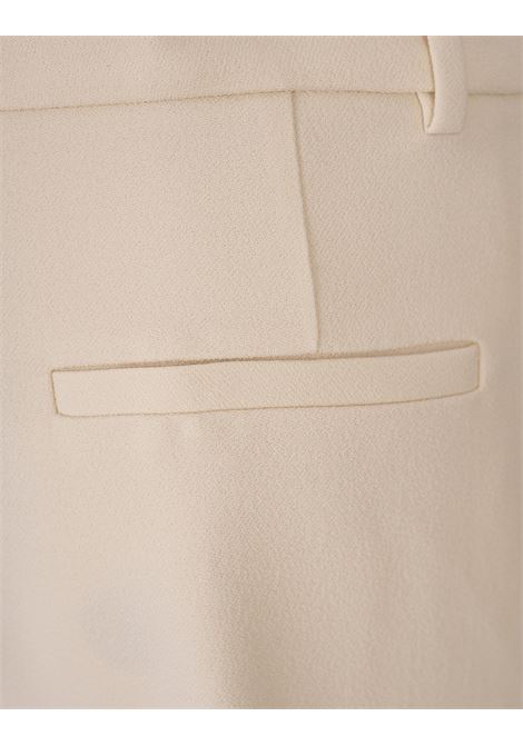 BLUMARINE Pantaloni Wide Leg In Viscosa Crepe Bianca - BLUMARINE