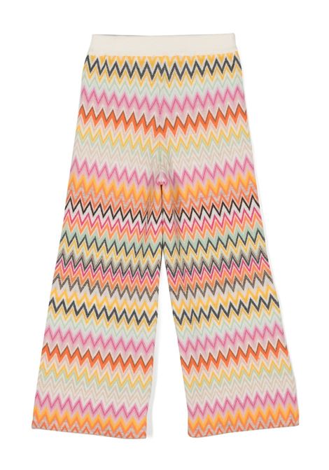 MISSONI KIDS Pantapalazzo In Lana Con Motivo Zigzag Multicolore - MISSONI KIDS