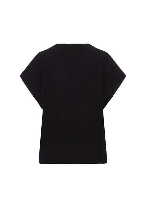 PAROSH Gilet Wood In Cashmere Nero - PAROSH