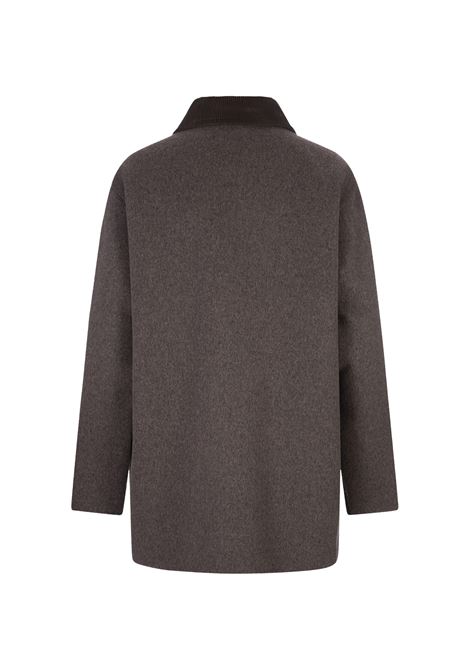 PAROSH Giubbotto Leak In Lana Marrone - PAROSH