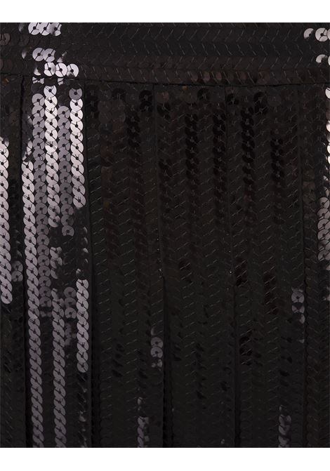 PAROSH Gonna Lunga Di Paillettes Godot Nera - PAROSH